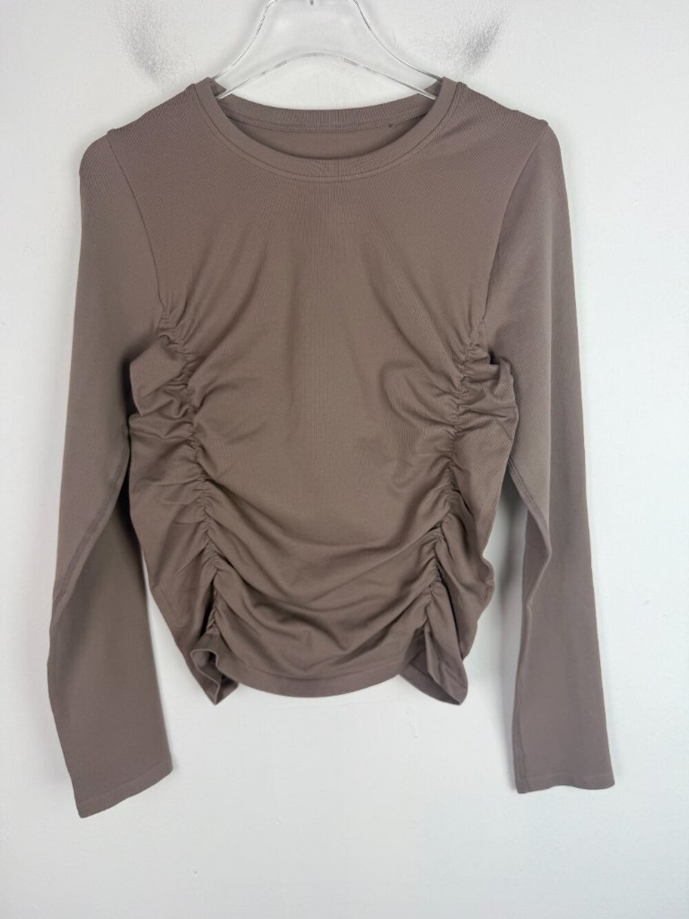 NWT OQQ Long Sleeve Crew Neck Ruched Shirt Set of 2 Black Brown Size Large L NIB - Picture 5 of 7